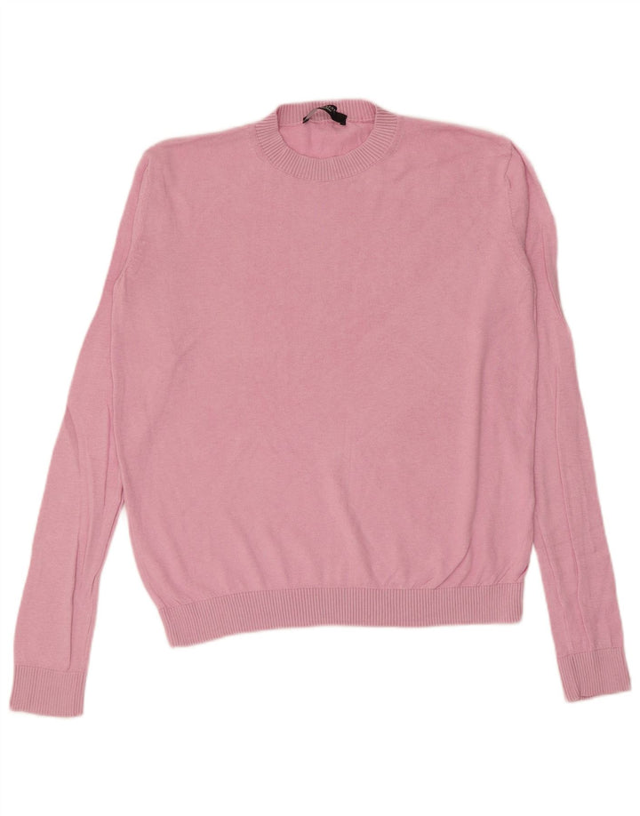 Suéter feminino Max Mara com gola redonda, Reino Unido 14, rosa médio