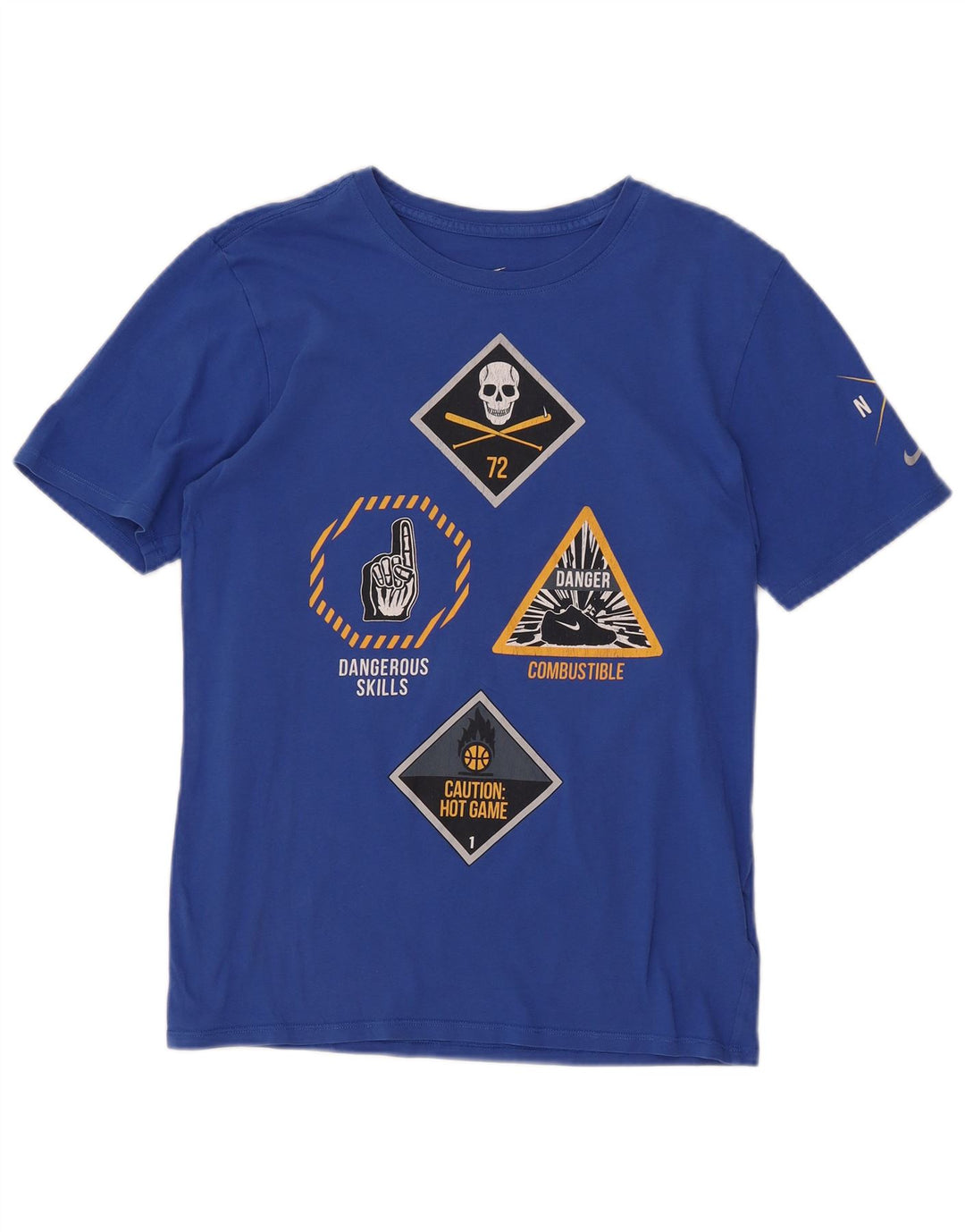 Camiseta Nike Masculina Athletic Cut Graphic Top Pequeno Algodão Azul