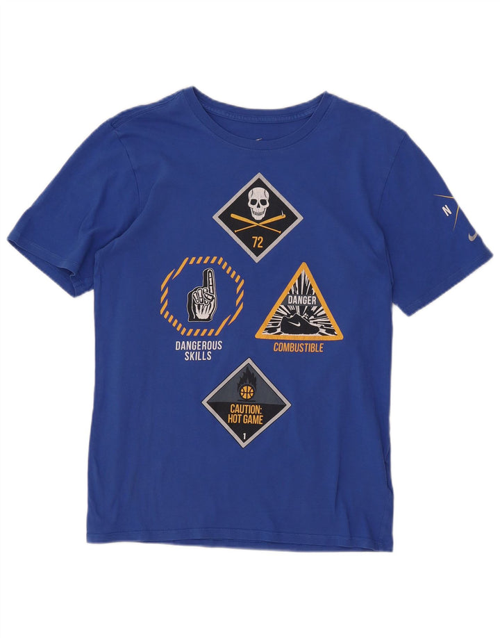 Camiseta Nike Masculina Athletic Cut Graphic Top Pequeno Algodão Azul
