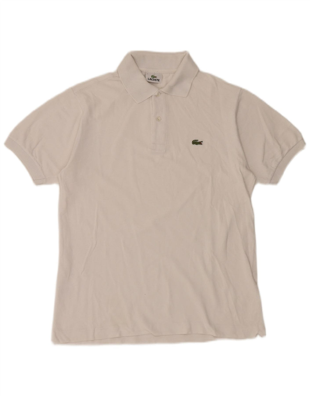 Camisa polo masculina Lacoste tamanho 3 pequeno algodão branco