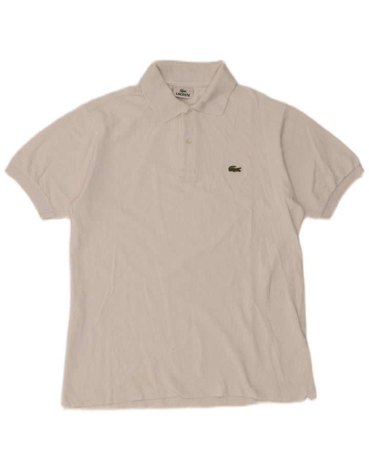 Camisa polo masculina Lacoste tamanho 3 pequeno algodão branco
