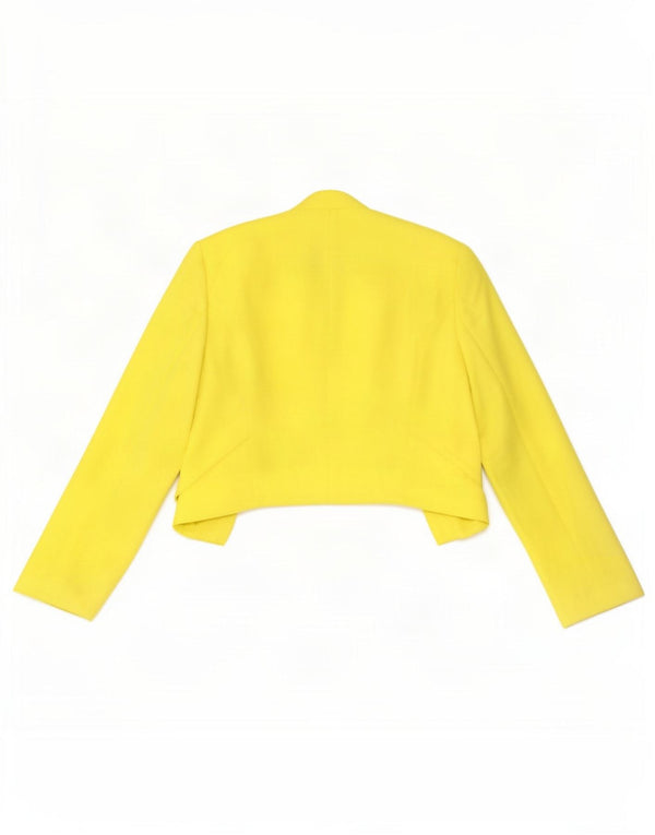 Topshop Womens Crop Bolero Jacket UK 8 Pequeno Poliéster Amarelo