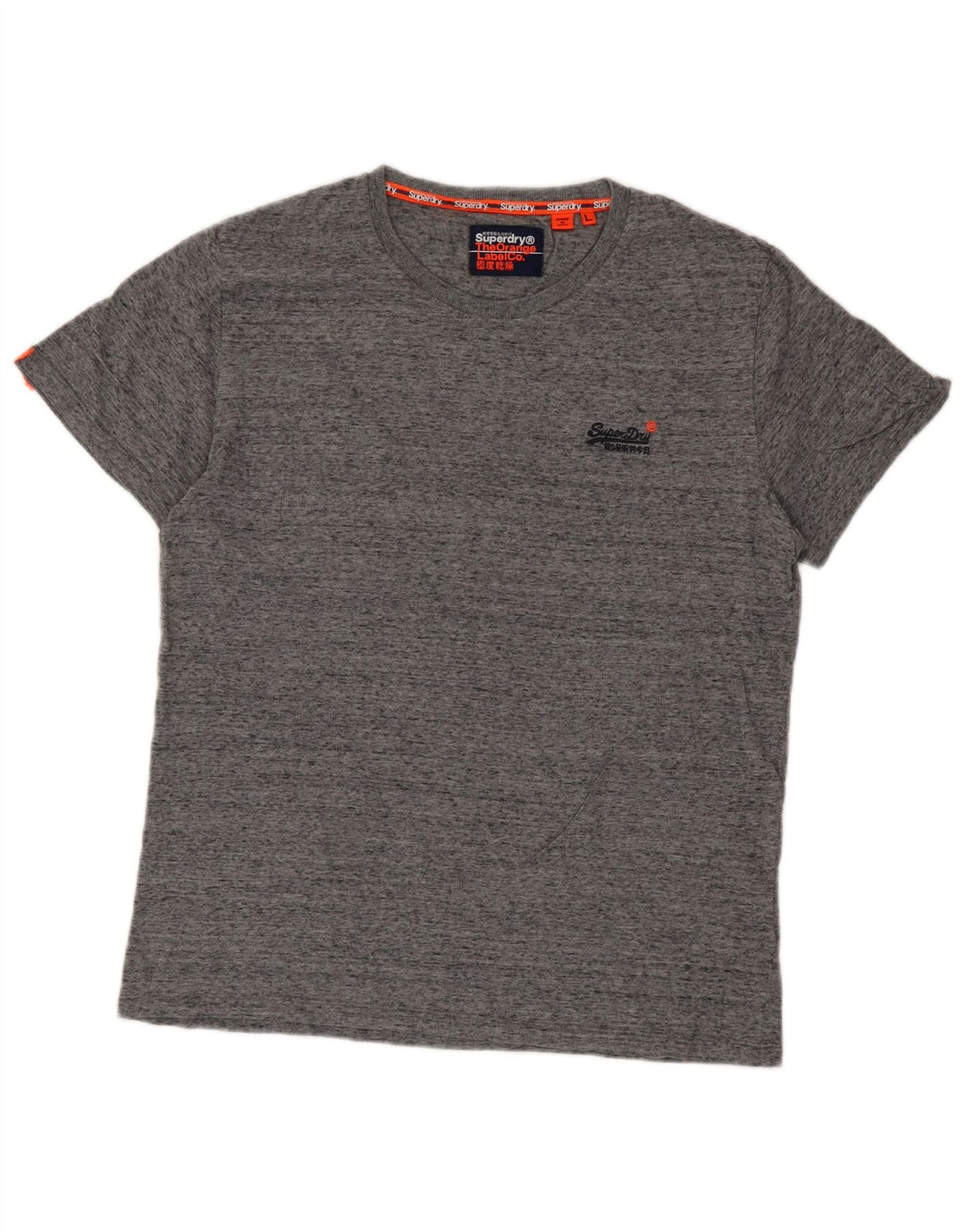 Camiseta masculina Superdry Top grande algodão manchado cinza