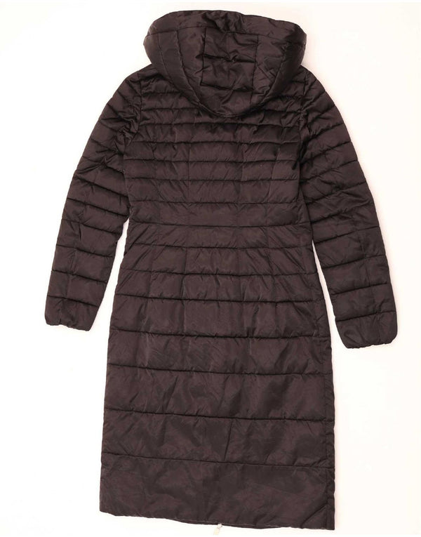 Casaco acolchoado com capuz feminino Massimo Dutti UK 10 poliéster azul pequeno