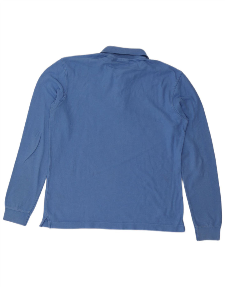 Polo masculino Fila de manga comprida médio azul algodão