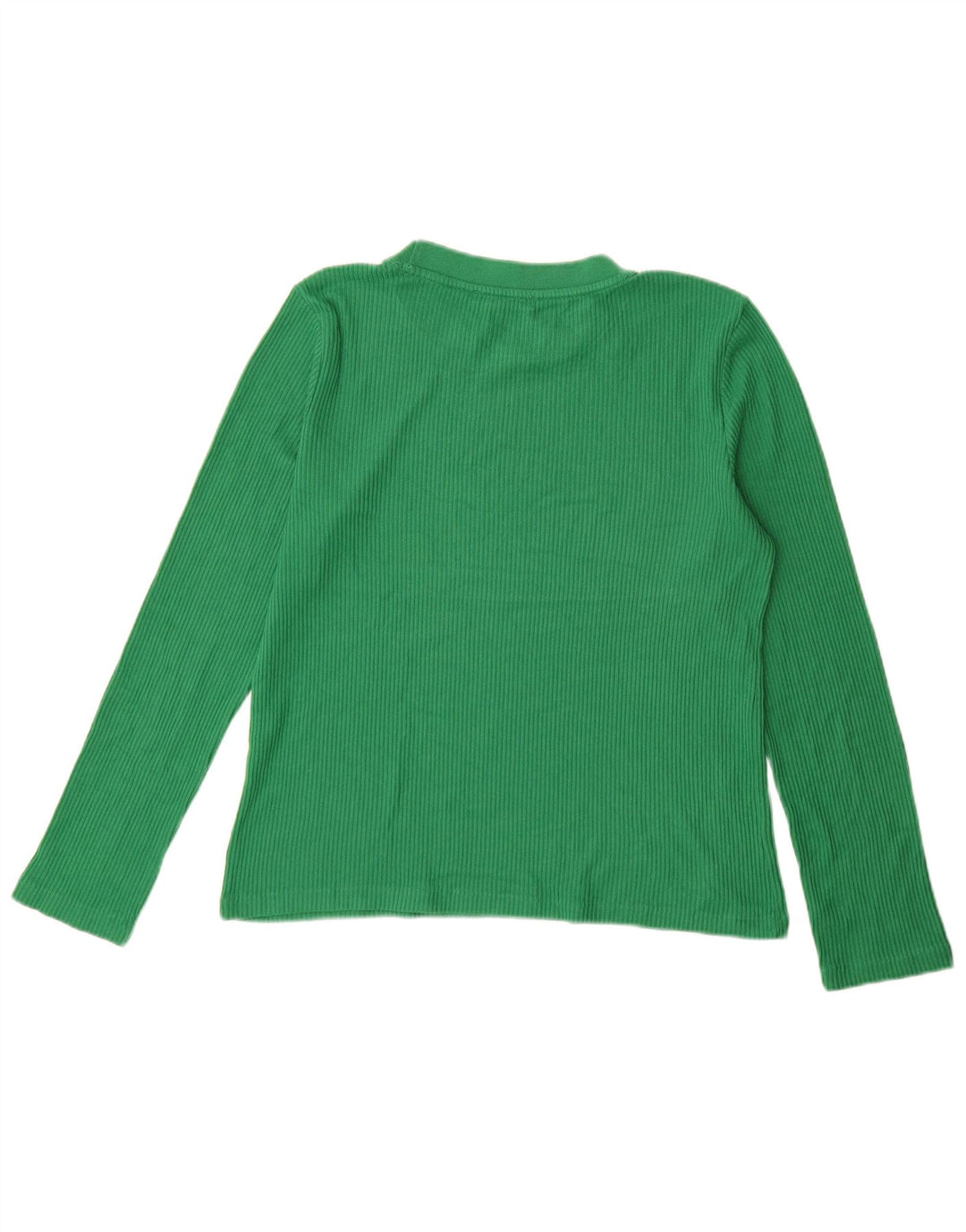 Top feminino ZARA manga comprida UK 14 verde médio
