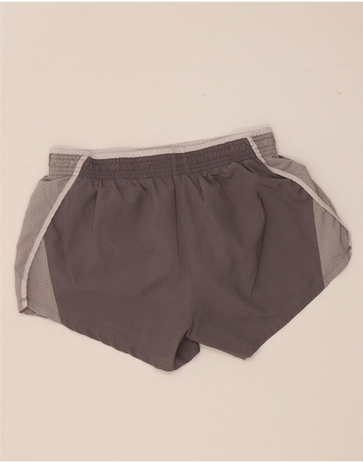 Shorts esportivos femininos Nike Dri Fit UK 10 poliéster cinza pequeno