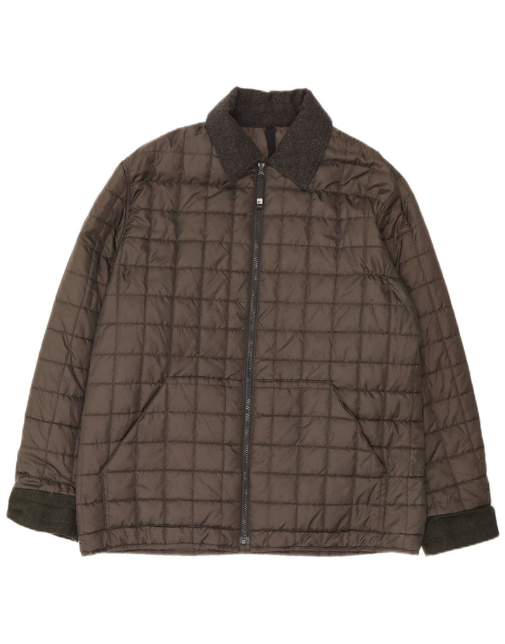 Belfe & Mens Jaqueta Acolchoada UK 46 3XL Cinza Poliéster