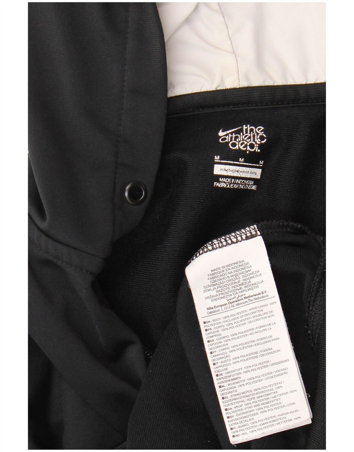Suéter Nike feminino com capuz e zíper gráfico UK 12 médio preto poliéster