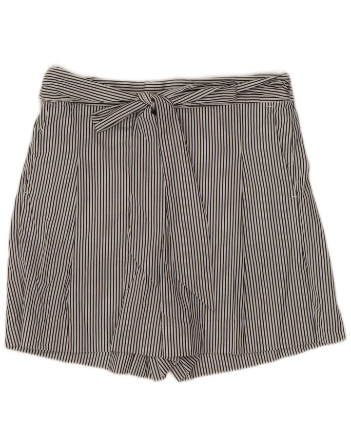 J. CREW Shorts Chino feminino US 4 pequeno W30 algodão listrado branco