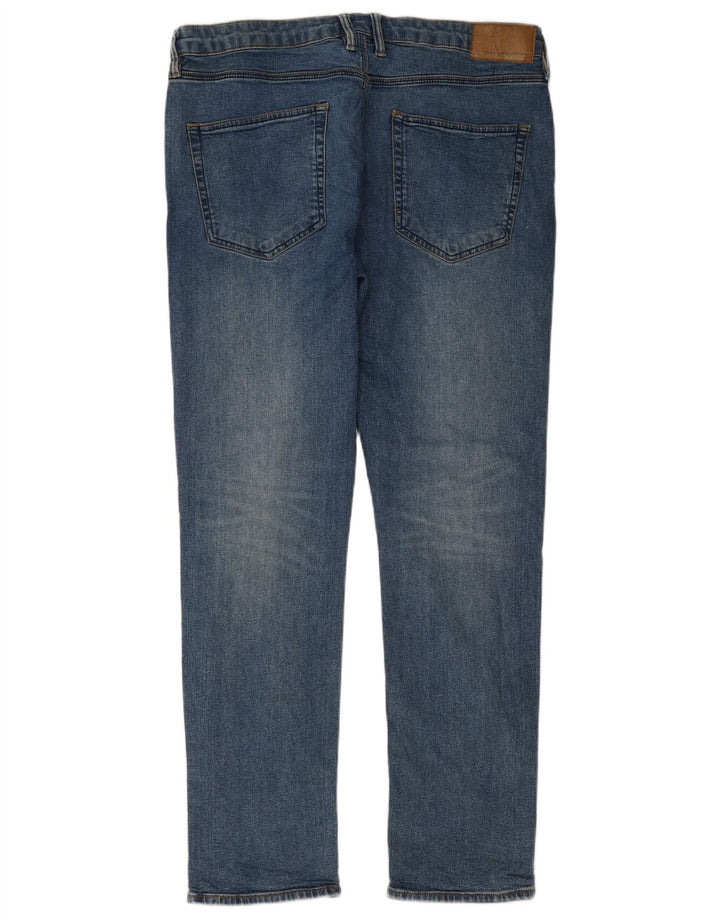 French Connection Masculino Slim Jeans W38 L34 Azul Algodão