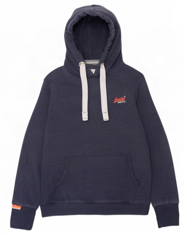 Suéter com capuz masculino Superdry médio azul marinho algodão