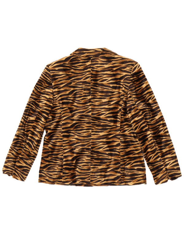 Jaqueta blazer feminina My Own com 4 botões EU 42 grande estampa animal marrom