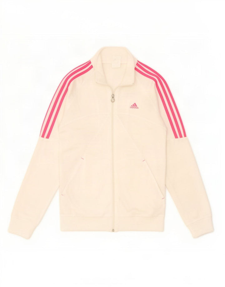 Adidas Meninas Treino Top Jaqueta 14-15 Anos Off White Poliéster