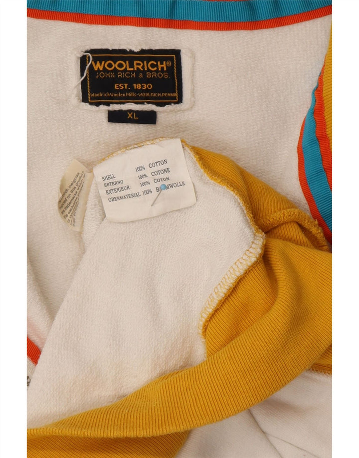 Jaqueta masculina de agasalho gráfico WOOLRICH XL branco algodão colorblock
