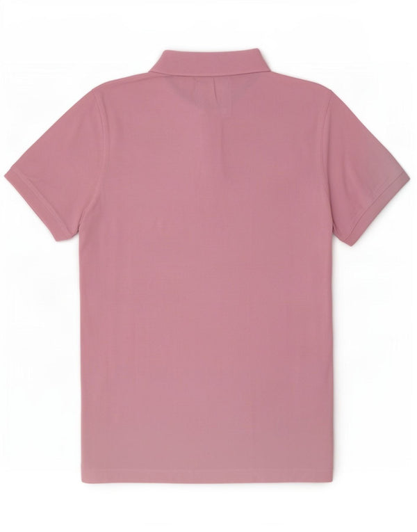 Camisa polo masculina Crew Clothing algodão rosa médio