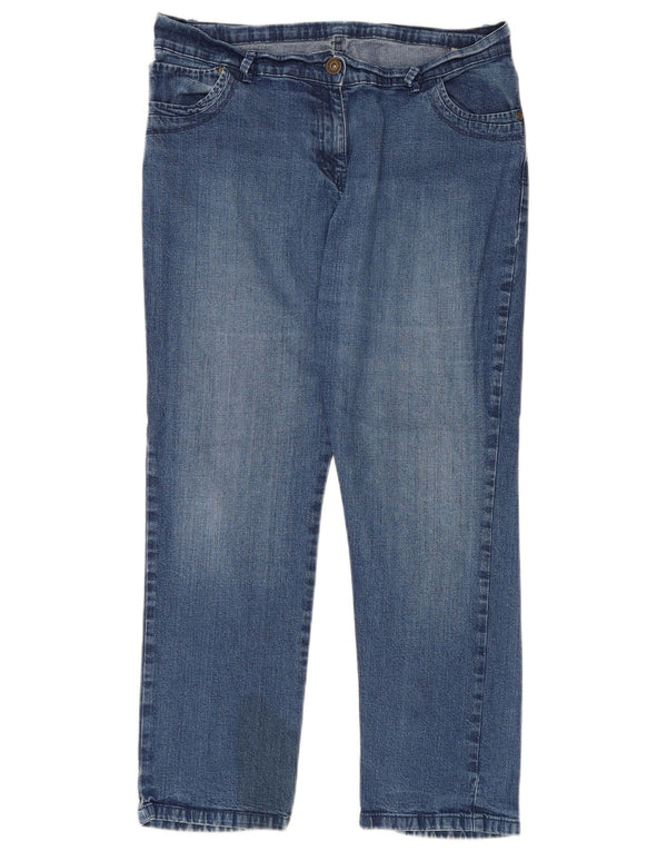 Jeans retos masculinos Marks & Spencer Reino Unido 16 grande W34 L27 algodão azul