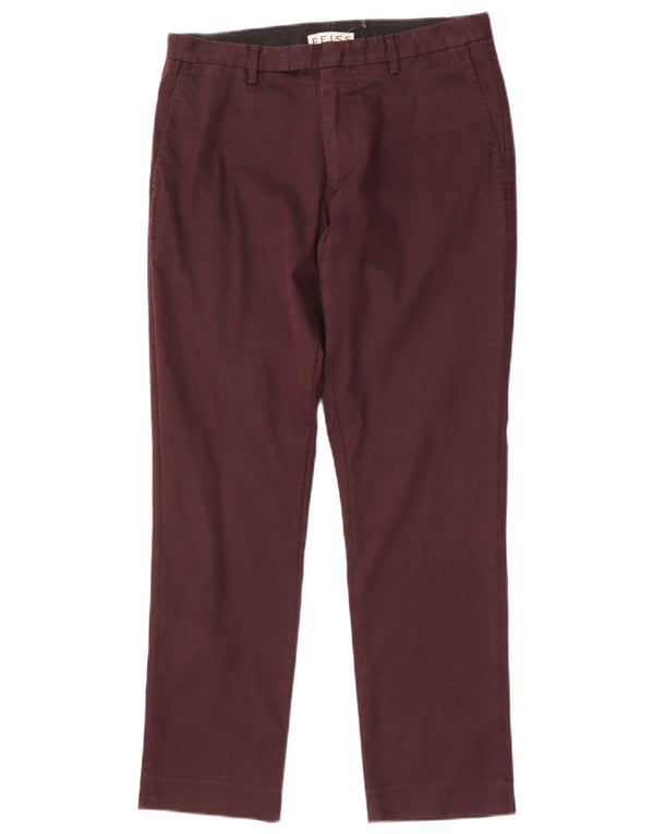 Calça Chino Masculina Reta Reiss W28 L29 Algodão Borgonha