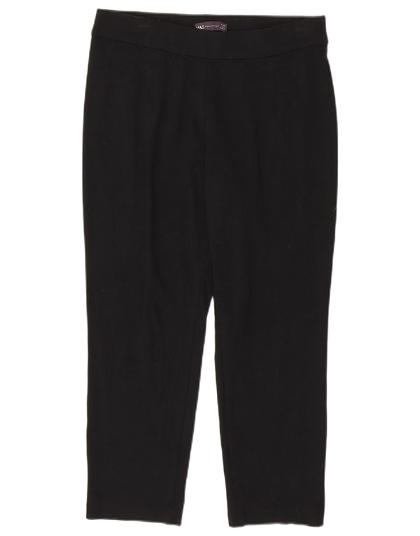 Calça capri feminina Marks & Spencer cônica UK 12 médio W30 L22 preta
