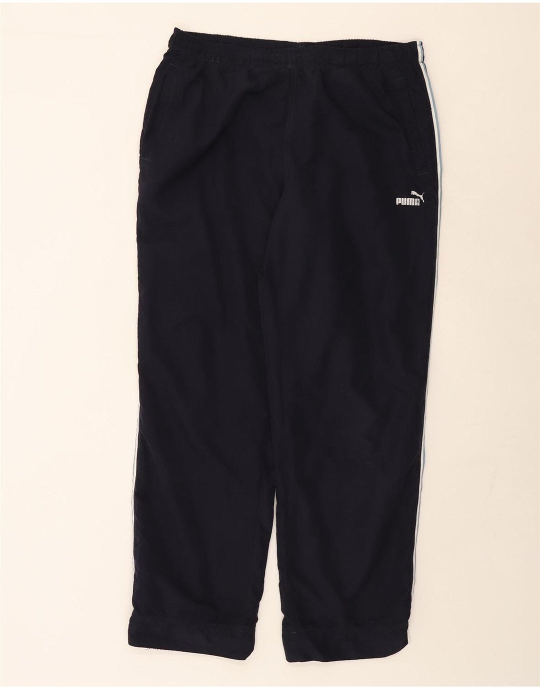 Calça de treino feminina Puma UK 16 grande poliéster azul marinho