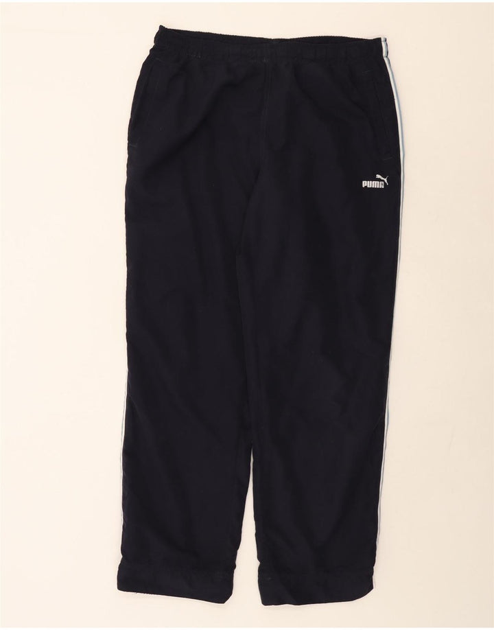 Calça de treino feminina Puma UK 16 grande poliéster azul marinho