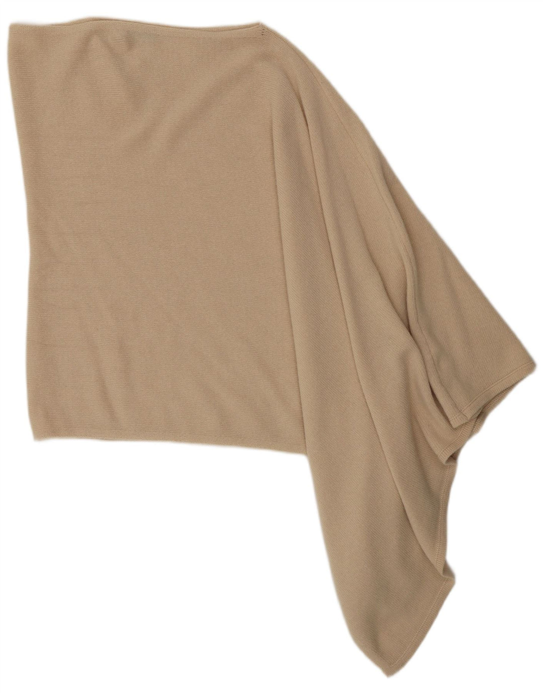 Benetton Poncho assimétrico feminino tamanho único lã bege
