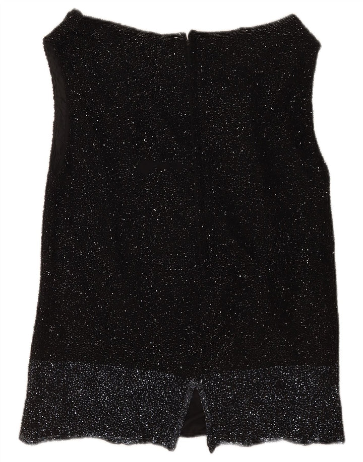 Blusa feminina sem mangas Ronald Joyce Reino Unido 14 médio preto