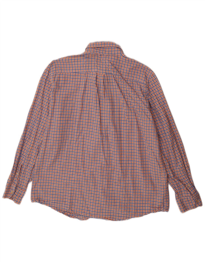Camisa masculina de flanela Chaps XL azul algodão guingão
