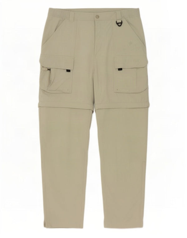Columbia Mens Hiking Cargo Calças Médio W32 L32 Poliéster Cáqui