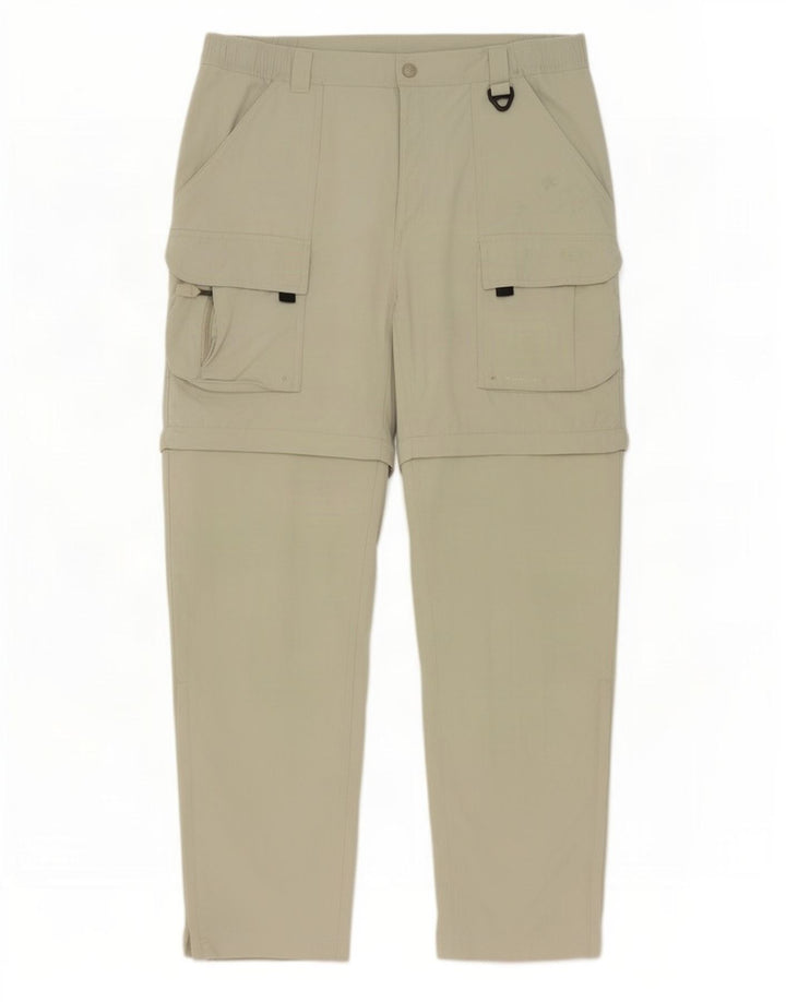 Columbia Mens Hiking Cargo Calças Médio W32 L32 Poliéster Cáqui