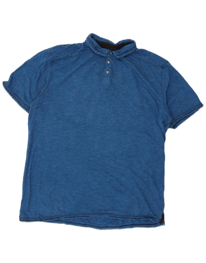 Camisa polo masculina BKE 2XL algodão manchado azul