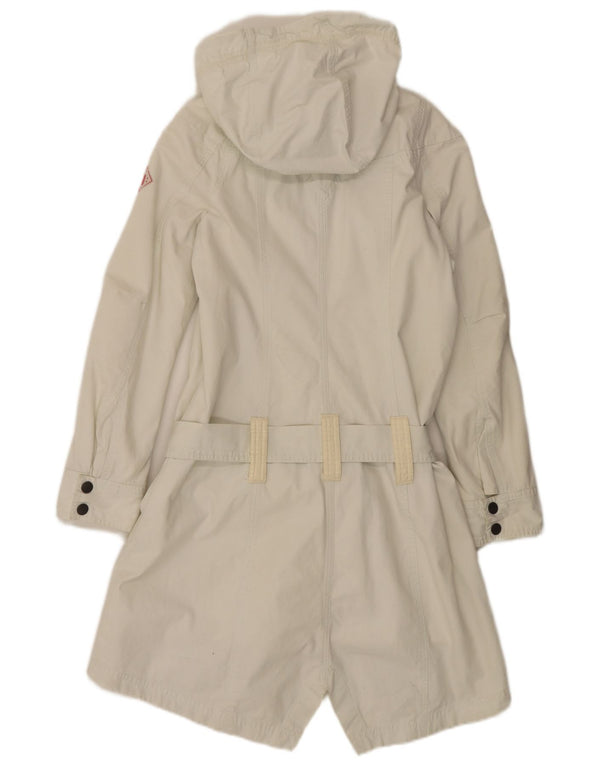 Jaqueta Parka com capuz feminina Diesel UK 10 pequena poliamida branca