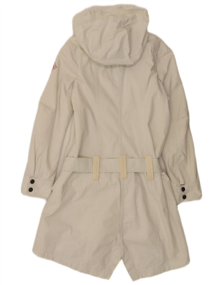 Jaqueta Parka com capuz feminina Diesel UK 10 pequena poliamida branca