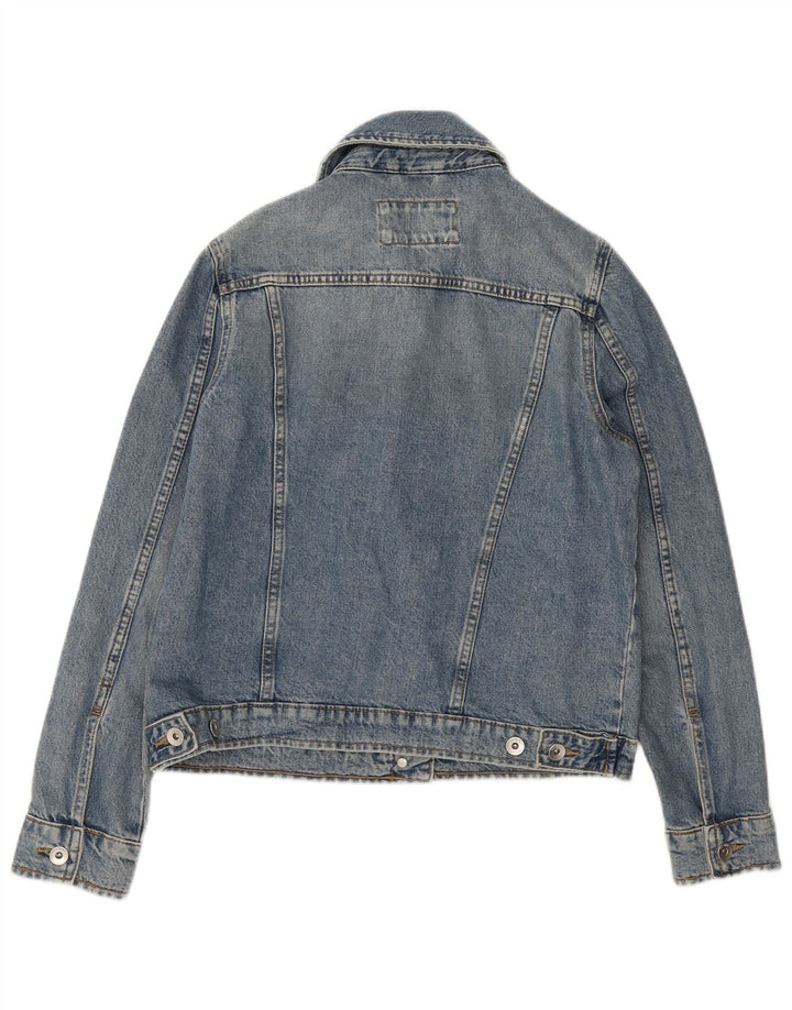 Jaqueta jeans feminina Marks & Spencer Reino Unido 10 algodão azul pequeno