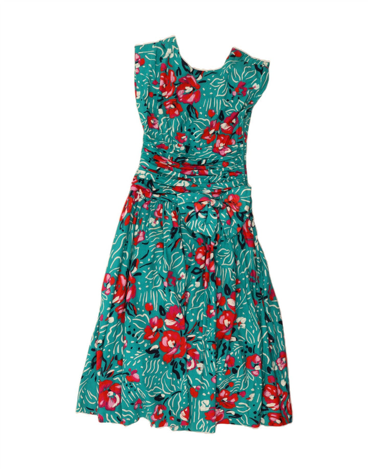 PATTY O'NEIL Womens Tea Dress US 6 Medium Blue Floral Cotton Vintage Patty O'Neil and Second-Hand Patty O'Neil from Messina Hembry 