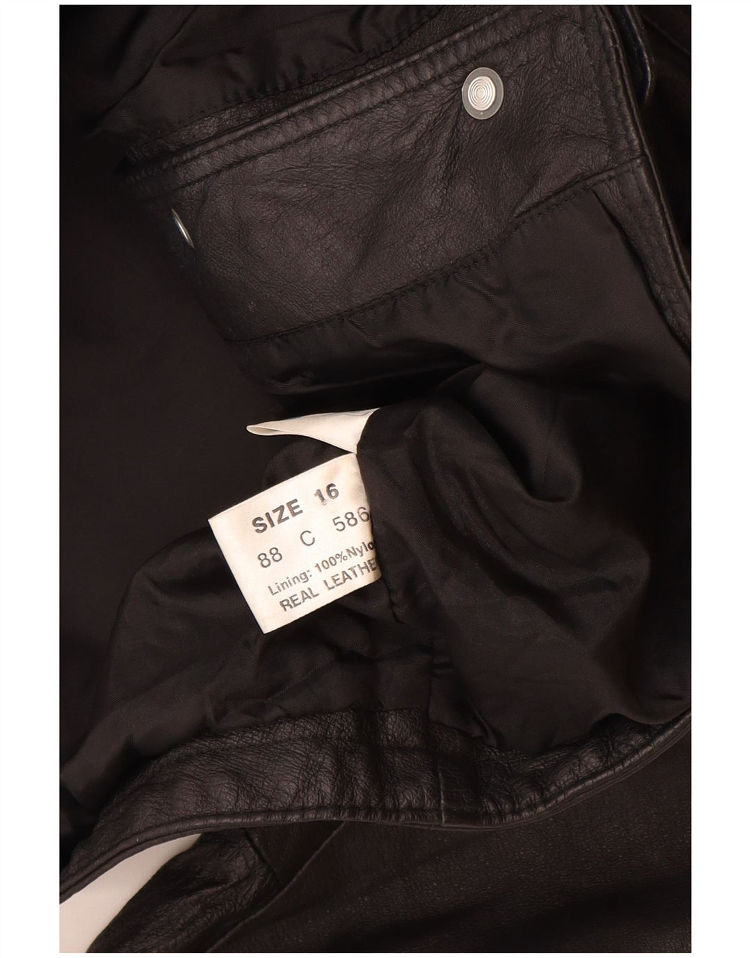Jaqueta de couro feminina vintage Reino Unido 16 grande couro preto
