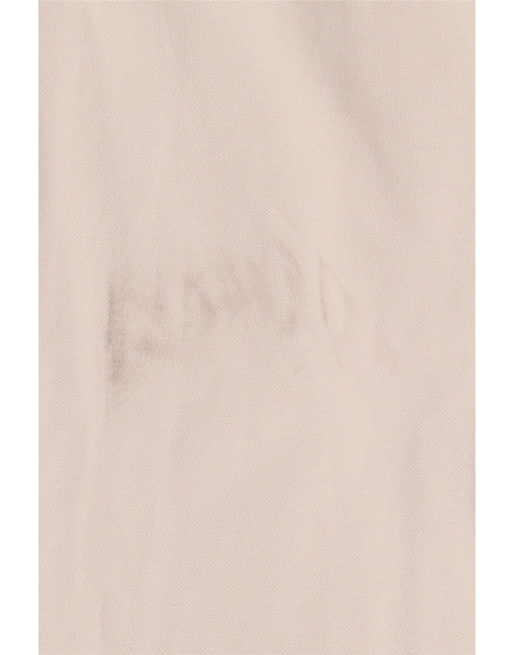 Camisa polo masculina de manga comprida Kappa de algodão branco médio