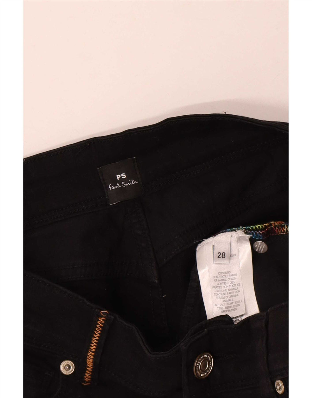 Calça jeans feminina Paul Smith W28 L24 algodão preto