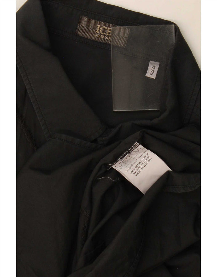 Camisa gráfica masculina Iceberg 4XL algodão preto
