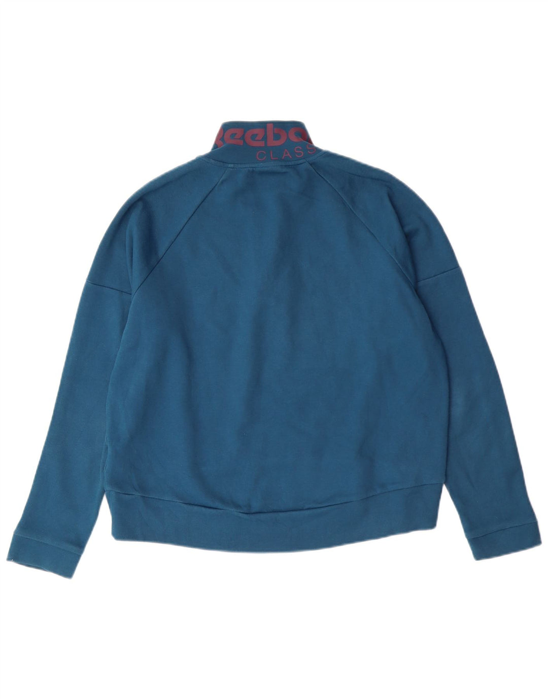 REEBOK feminino oversized gráfico moletom jumper UK 8/10 pequeno azul