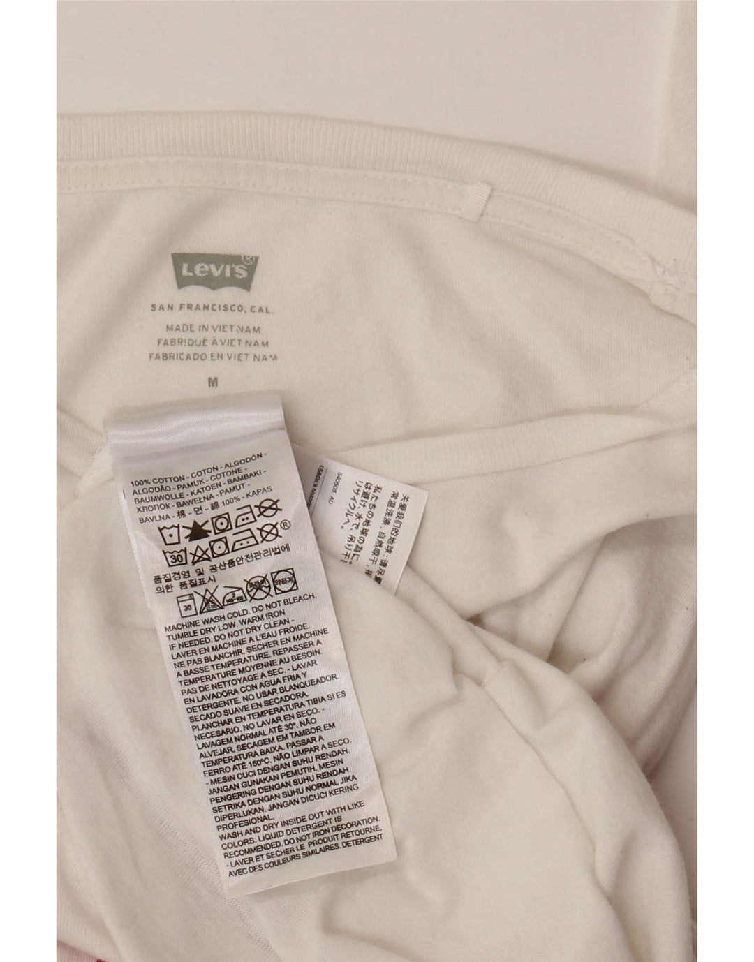 Camiseta feminina gráfica LEVI'S UK 12 algodão branco médio