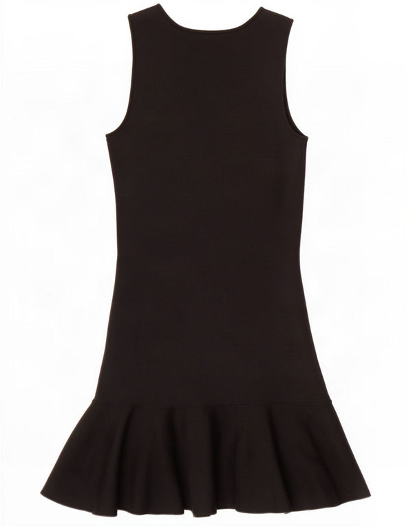 Vestido feminino Zara com bainha sem mangas UK 12 médio preto nylon