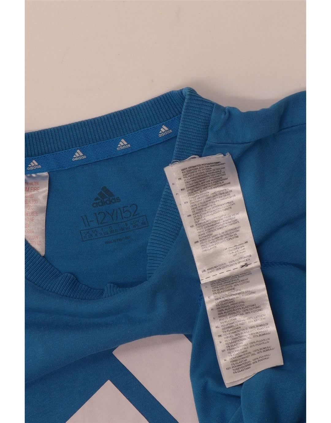 Camiseta Adidas Meninos Graphic Top 11-12 Anos Azul Algodão