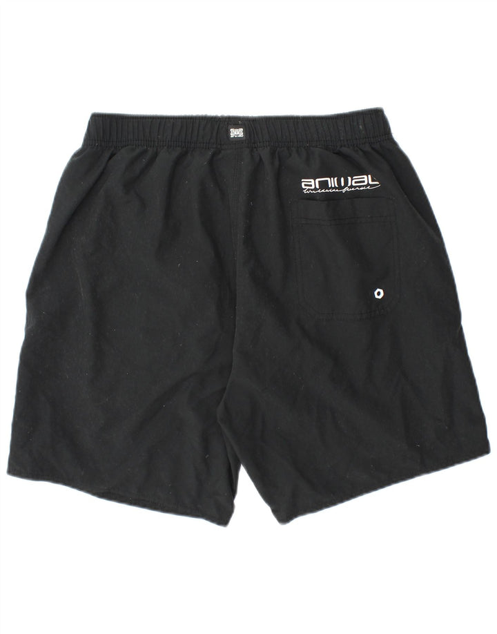 ANIMAL Mens Graphic Natação Shorts Grande Poliéster Preto