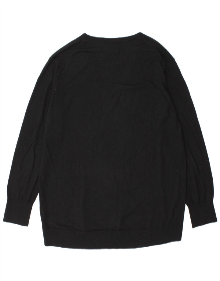 Suéter masculino Massimo Dutti com decote em V pequeno preto