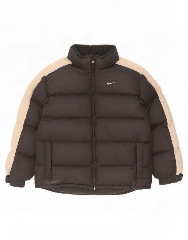 Jaqueta acolchoada Nike Boys 13-14 anos XL preto colorblock poliéster