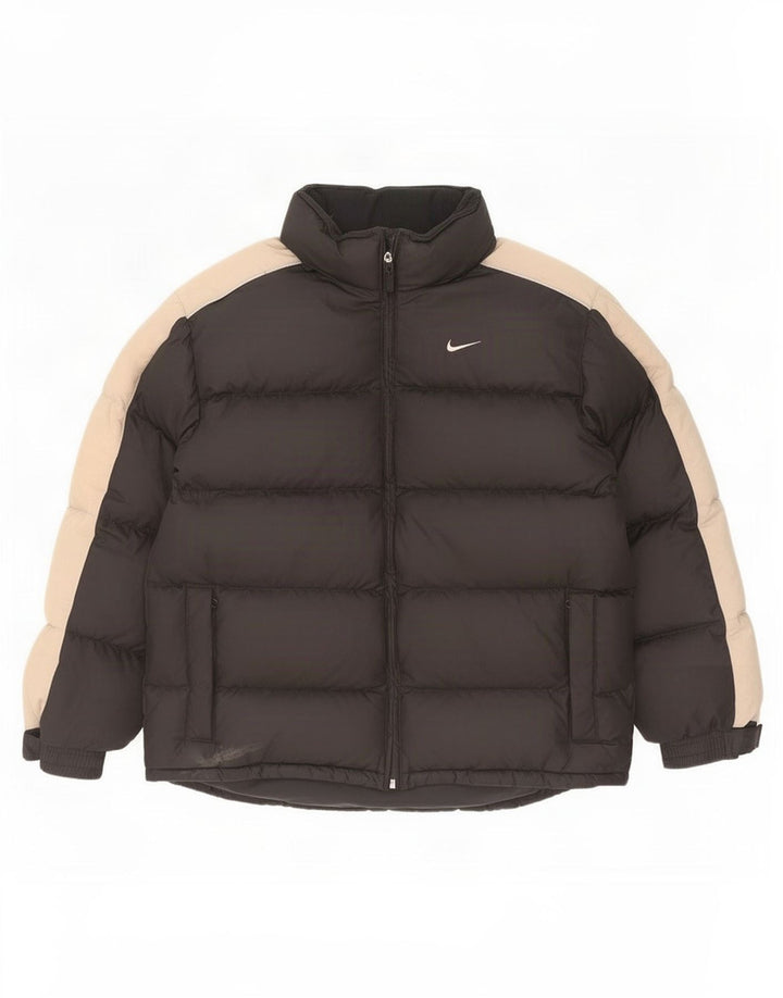 Jaqueta acolchoada Nike Boys 13-14 anos XL preto colorblock poliéster