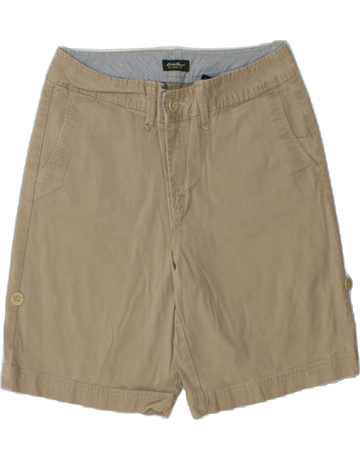 EDDIE BAUER Womens Blakely Fit Bermuda Shorts US 12 Large W34 Beige Cotton Vintage Eddie Bauer and Second-Hand Eddie Bauer from Messina Hembry 