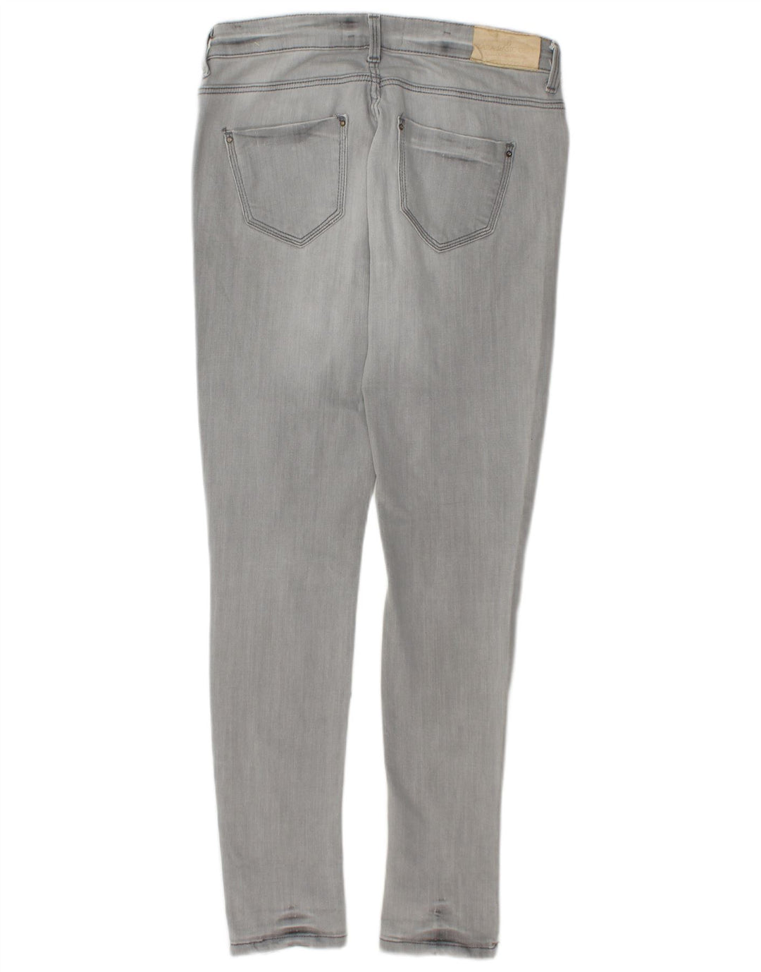 ZARA Jeans skinny feminino desgastado UE 38 pequeno W28 L30 algodão cinza