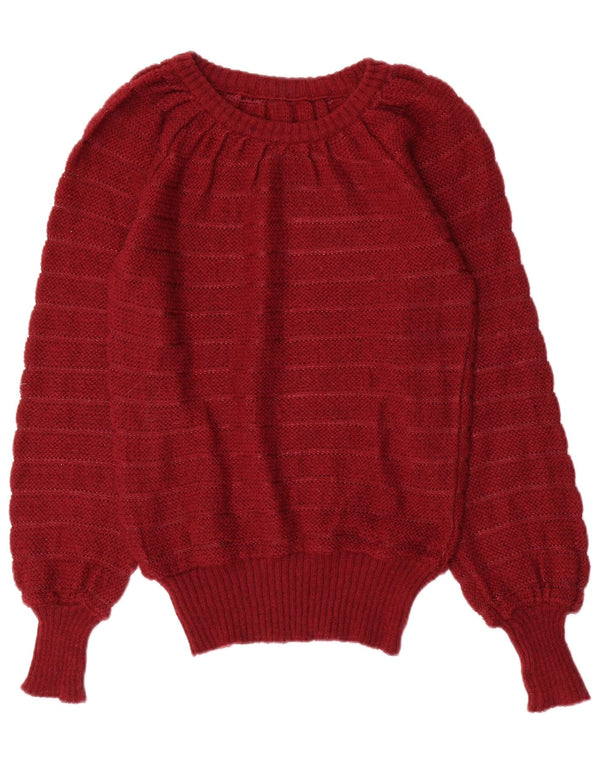 Suéter feminino VINTAGE com gola canoa Reino Unido 12 médio marrom